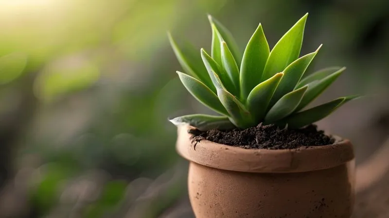 A close-up, photorealistic image of a small succulent cutting, freshly rooted and showing tiny new green leaves emerging from the top of a previously cut stem. The plant is in a small terracotta pot with well-draining soil. Soft, hopeful cinematic lighting, sharp focus on the new growth, depth of field blurring the background. Professional photography, 8K hyper-detailed. A close-up, photorealistic image of a small succulent cutting, freshly rooted and showing tiny new green leaves emerging from the top of a previously cut stem. The plant is in a small terracotta pot with well-draining soil. Soft, hopeful cinematic lighting, sharp focus on the new growth, depth of field blurring the background. Professional photography, 8K hyper-detailed.