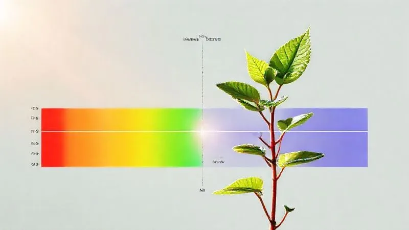 A highly detailed, photorealistic scientific diagram illustrating the plant light spectrum, with distinct bands of color (blue, green, red, far-red) and corresponding nanometer ranges. A stylized plant is shown absorbing these different wavelengths, with indicators highlighting their effect on vegetative growth versus flowering. Professional scientific illustration, 8K, sharp focus, cinematic lighting, depth of field, shot on a high-end DSLR. A highly detailed, photorealistic scientific diagram illustrating the plant light spectrum, with distinct bands of color (blue, green, red, far-red) and corresponding nanometer ranges. A stylized plant is shown absorbing these different wavelengths, with indicators highlighting their effect on vegetative growth versus flowering. Professional scientific illustration, 8K, sharp focus, cinematic lighting, depth of field, shot on a high-end DSLR.