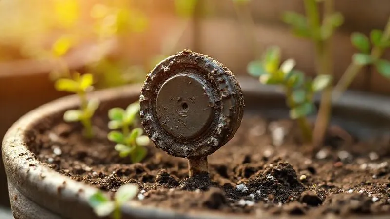 A close-up, photorealistic image of a smart pot's soil moisture sensor partially corroded and covered in mineral deposits, with a background of a struggling vertical garden. Cinematic lighting, sharp focus, 8K, depth of field. A close-up, photorealistic image of a smart pot's soil moisture sensor partially corroded and covered in mineral deposits, with a background of a struggling vertical garden. Cinematic lighting, sharp focus, 8K, depth of field.